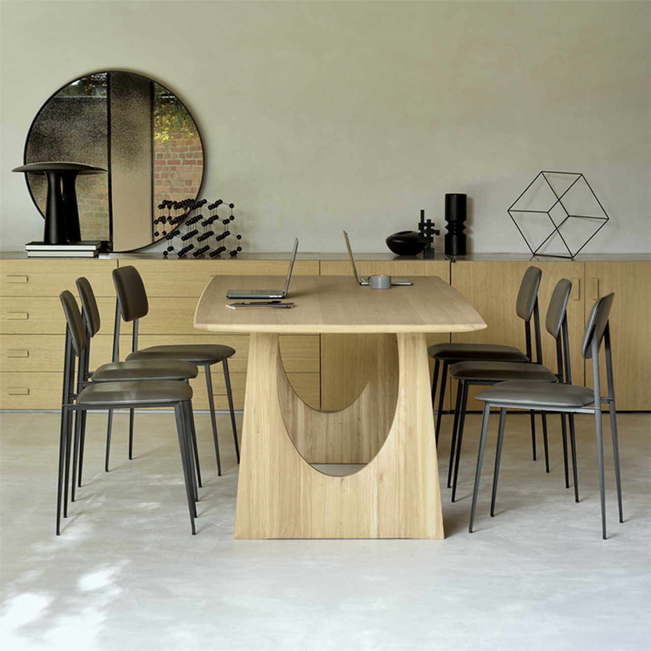 Oak Dining Table Geometric